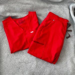 COPY - FIGS scrubs set (Women's Pop Red) - barely used $65